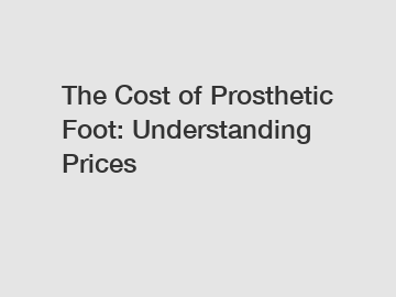 The Cost of Prosthetic Foot: Understanding Prices