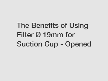 The Benefits of Using Filter &Oslash; 19mm for Suction Cup - Opened