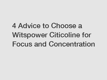 4 Advice to Choose a Witspower Citicoline for Focus and Concentration