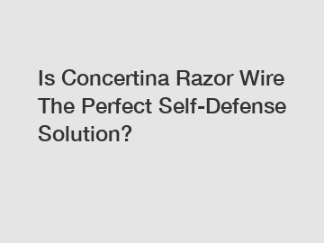 Is Concertina Razor Wire The Perfect Self-Defense Solution?