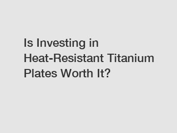 Is Investing in Heat-Resistant Titanium Plates Worth It?