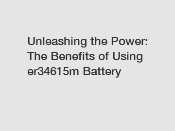 Unleashing the Power: The Benefits of Using er34615m Battery