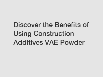 Discover the Benefits of Using Construction Additives VAE Powder