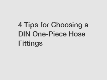 4 Tips for Choosing a DIN One-Piece Hose Fittings