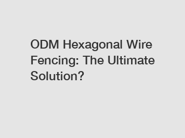 ODM Hexagonal Wire Fencing: The Ultimate Solution?