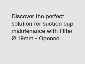 Discover the perfect solution for suction cup maintenance with Filter Ø 19mm - Opened