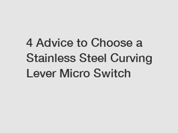 4 Advice to Choose a Stainless Steel Curving Lever Micro Switch