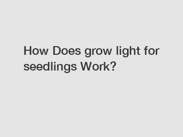 How Does grow light for seedlings Work?