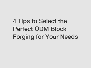 4 Tips to Select the Perfect ODM Block Forging for Your Needs