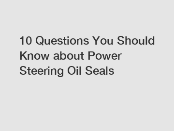 10 Questions You Should Know about Power Steering Oil Seals