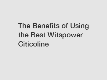 The Benefits of Using the Best Witspower Citicoline