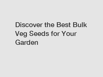 Discover the Best Bulk Veg Seeds for Your Garden