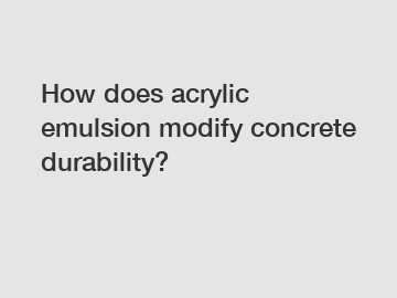 How does acrylic emulsion modify concrete durability?