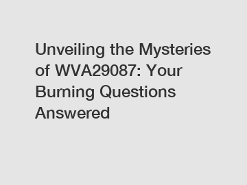 Unveiling the Mysteries of WVA29087: Your Burning Questions Answered