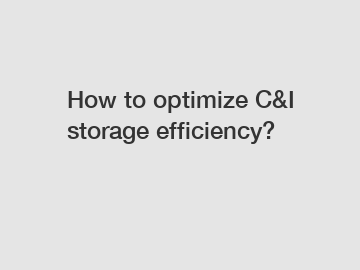 How to optimize C&I storage efficiency?