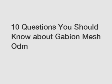 10 Questions You Should Know about Gabion Mesh Odm