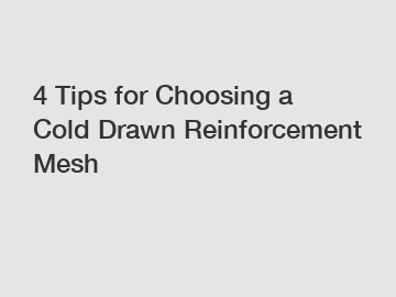 4 Tips for Choosing a Cold Drawn Reinforcement Mesh