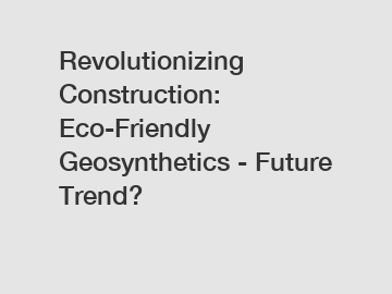 Revolutionizing Construction: Eco-Friendly Geosynthetics - Future Trend?