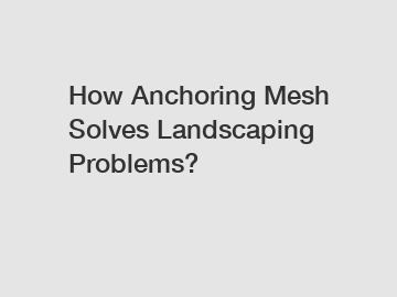 How Anchoring Mesh Solves Landscaping Problems?