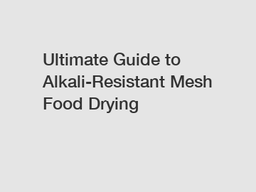 Ultimate Guide to Alkali-Resistant Mesh Food Drying