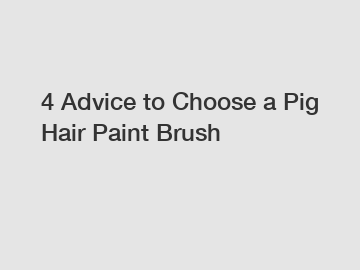 4 Advice to Choose a Pig Hair Paint Brush