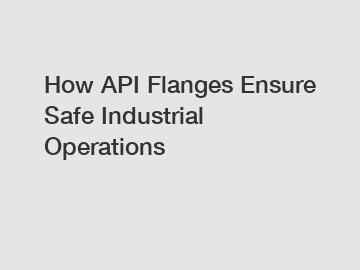 How API Flanges Ensure Safe Industrial Operations