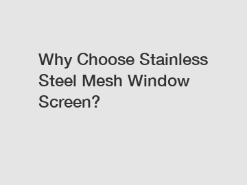 Why Choose Stainless Steel Mesh Window Screen?