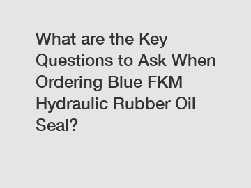 What are the Key Questions to Ask When Ordering Blue FKM Hydraulic Rubber Oil Seal?