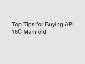 Top Tips for Buying API 16C Manifold