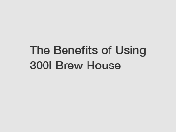 The Benefits of Using 300l Brew House