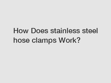 How Does stainless steel hose clamps Work?