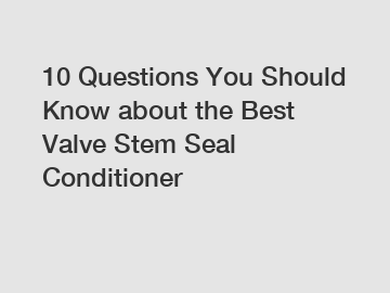 10 Questions You Should Know about the Best Valve Stem Seal Conditioner