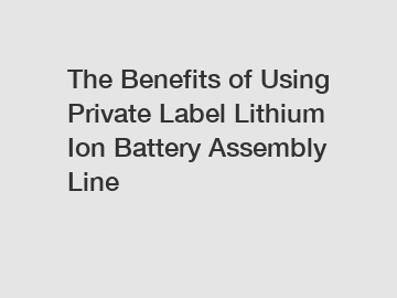 The Benefits of Using Private Label Lithium Ion Battery Assembly Line