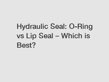 Hydraulic Seal: O-Ring vs Lip Seal – Which is Best?