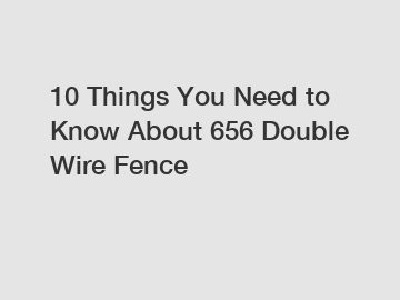 10 Things You Need to Know About 656 Double Wire Fence