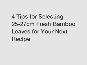 4 Tips for Selecting 25-27cm Fresh Bamboo Leaves for Your Next Recipe