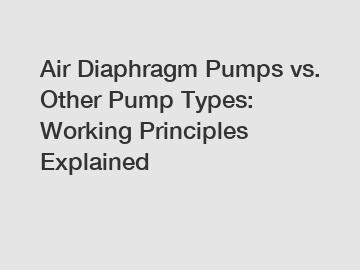 Air Diaphragm Pumps vs. Other Pump Types: Working Principles Explained