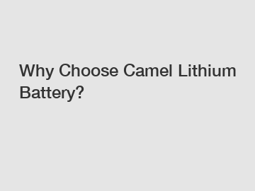 Why Choose Camel Lithium Battery?