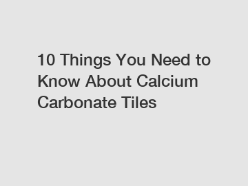 10 Things You Need to Know About Calcium Carbonate Tiles