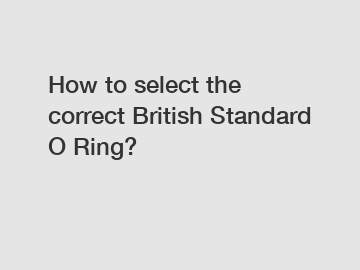 How to select the correct British Standard O Ring?