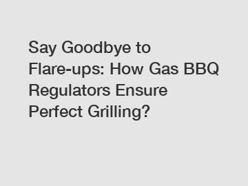 Say Goodbye to Flare-ups: How Gas BBQ Regulators Ensure Perfect Grilling?