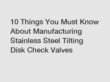 10 Things You Must Know About Manufacturing Stainless Steel Tilting Disk Check Valves