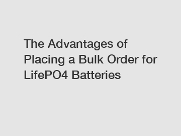 The Advantages of Placing a Bulk Order for LifePO4 Batteries