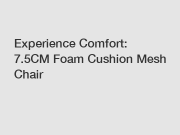 Experience Comfort: 7.5CM Foam Cushion Mesh Chair