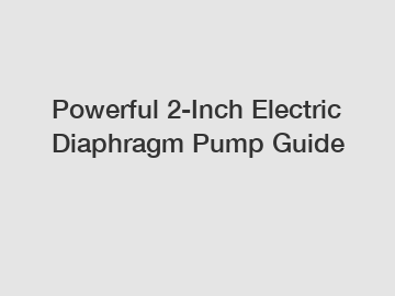 Powerful 2-Inch Electric Diaphragm Pump Guide