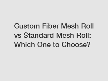 Custom Fiber Mesh Roll vs Standard Mesh Roll: Which One to Choose?