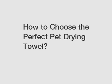 How to Choose the Perfect Pet Drying Towel?
