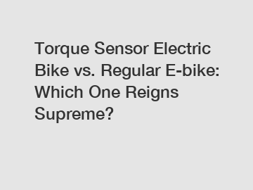Torque Sensor Electric Bike vs. Regular E-bike: Which One Reigns Supreme?