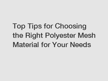 Top Tips for Choosing the Right Polyester Mesh Material for Your Needs