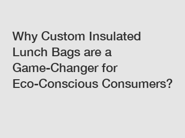 Why Custom Insulated Lunch Bags are a Game-Changer for Eco-Conscious Consumers?